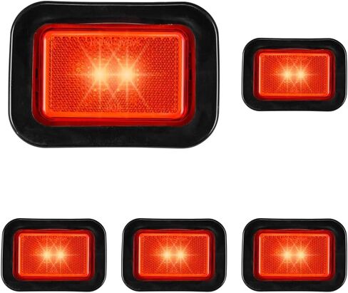 مصباح LED 78596 من جراند جينيرال (مستطيل صغير أحمر مع حلقة معدنية) in Saudi Arabia