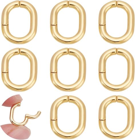 UNICRAFTALE 8 Pcs 13mm 18K Gold Plated Spring Clasp Ring Oval Clasps Enhancer Shortener Clasps Metal Spring Gate Rings Twister Clasps Ring for DIY Bracelet Necklaces Jewelry Making in Saudi Arabia