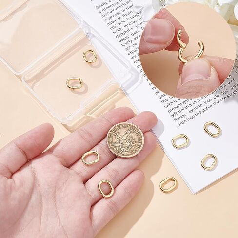 UNICRAFTALE 8 Pcs 13mm 18K Gold Plated Spring Clasp Ring Oval Clasps Enhancer Shortener Clasps Metal Spring Gate Rings Twister Clasps Ring for DIY Bracelet Necklaces Jewelry Making in Saudi Arabia