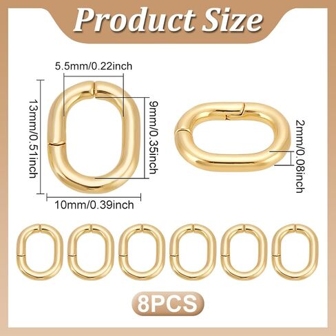 UNICRAFTALE 8 Pcs 13mm 18K Gold Plated Spring Clasp Ring Oval Clasps Enhancer Shortener Clasps Metal Spring Gate Rings Twister Clasps Ring for DIY Bracelet Necklaces Jewelry Making in Saudi Arabia