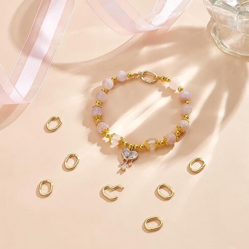 UNICRAFTALE 8 Pcs 13mm 18K Gold Plated Spring Clasp Ring Oval Clasps Enhancer Shortener Clasps Metal Spring Gate Rings Twister Clasps Ring for DIY Bracelet Necklaces Jewelry Making in Saudi Arabia