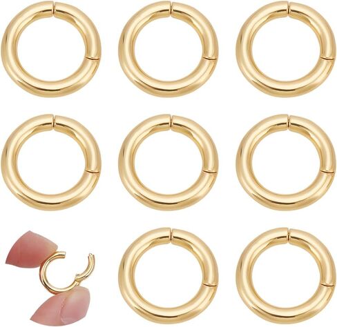 UNICRAFTALE 8 Pcs 13mm 18K Gold Plated Spring Clasp Ring Oval Clasps Enhancer Shortener Clasps Metal Spring Gate Rings Twister Clasps Ring for DIY Bracelet Necklaces Jewelry Making in Saudi Arabia