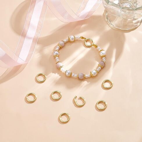 UNICRAFTALE 8 Pcs 13mm 18K Gold Plated Spring Clasp Ring Oval Clasps Enhancer Shortener Clasps Metal Spring Gate Rings Twister Clasps Ring for DIY Bracelet Necklaces Jewelry Making in Saudi Arabia