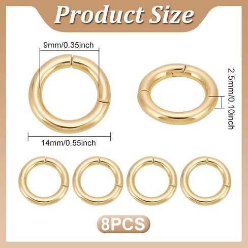 UNICRAFTALE 8 Pcs 13mm 18K Gold Plated Spring Clasp Ring Oval Clasps Enhancer Shortener Clasps Metal Spring Gate Rings Twister Clasps Ring for DIY Bracelet Necklaces Jewelry Making in Saudi Arabia