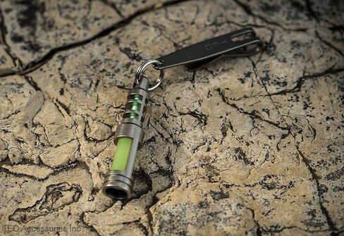 Isotope Chain Reaction Fob - Embrite Glow Pellet - Aqua - Accepts 3x11mm Tritium Vial - Stainless Steel Housing - Everyday Carry - Keychain Accessories - Gifts for Men in Saudi Arabia
