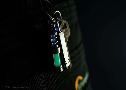 Isotope Chain Reaction Fob - Embrite Glow Pellet - Aqua - Accepts 3x11mm Tritium Vial - Stainless Steel Housing - Everyday Carry - Keychain Accessories - Gifts for Men in Saudi Arabia