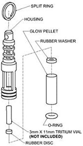 Isotope Chain Reaction Fob - Embrite Glow Pellet - Aqua - Accepts 3x11mm Tritium Vial - Stainless Steel Housing - Everyday Carry - Keychain Accessories - Gifts for Men in Saudi Arabia