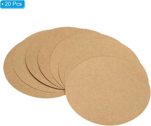 PATIKIL 5.9-inch Round Cardboard Paper, 20 Pcs 200GSM Blank Disc Circles Slices Cutouts Paper for Party Decorations DIY Craft Arts Drawing Painting Writing, Brown in Kuwait