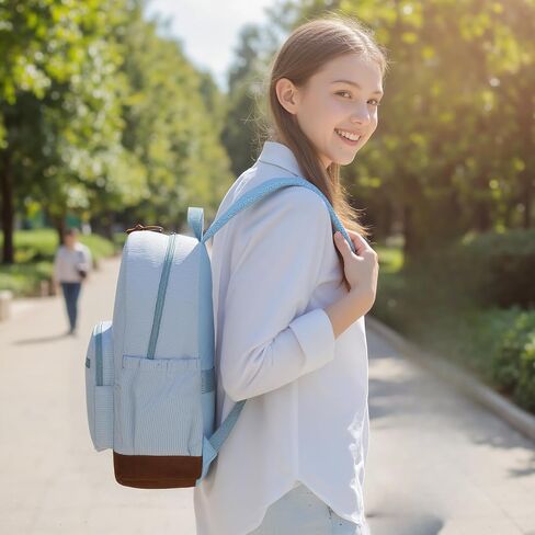 حقيبة ظهر Mygreen Corduroy للمدرسة للمراهقين Girls & Boys ، حقيبة الكمبيوتر المحمول خفيفة الوزن بطول 17.7 بوصة مع الأكمام المبطنة ، حقيبة كتب كبيرة مقاومة للمياه للكلية ، والمدارس الثانوية ، والاستخدام اليومي الأزرق in Kuwait