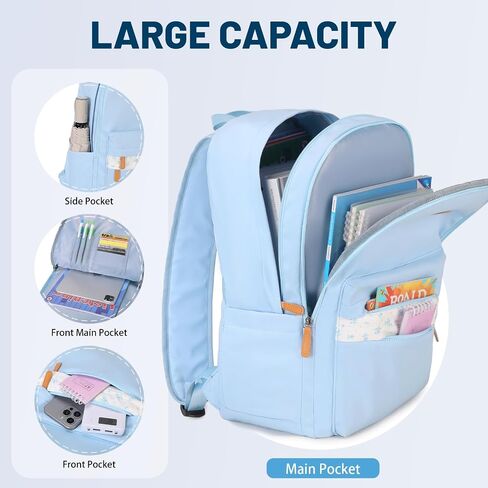 حقيبة ظهر Mygreen Corduroy للمدرسة للمراهقين Girls & Boys ، حقيبة الكمبيوتر المحمول خفيفة الوزن بطول 17.7 بوصة مع الأكمام المبطنة ، حقيبة كتب كبيرة مقاومة للمياه للكلية ، والمدارس الثانوية ، والاستخدام اليومي الأزرق in Kuwait