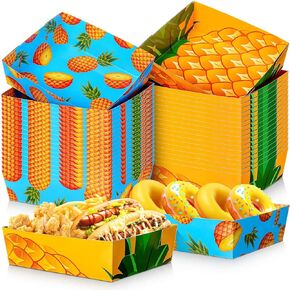 Mifoci 36 Pack Watermelon Party Paper Plates 5 lb Large Watermelon Dessert Shortcake Serving Plates Trays Disposable Summer Pool Food Nacho Boats Snack Bowls for Birthday Party Favors