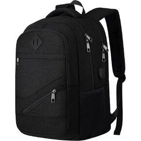 School Laptop Backpack for Women Men: 15.6 Inch College High School Backpacks with USB Charging Port Waterproof Travel Back Pack with Anti-theft Pockets Casual Work Daypack for Boys Students