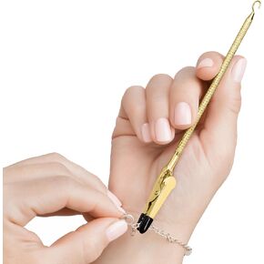 Bracelet Helper Tool with Hook - Fastener Helper Tool for Bracelet, Necklace, Jewelry, Watch - Clip, Clasp Helper - Portable, Easy-to-Use, Made of Metal - Teal in Kuwait