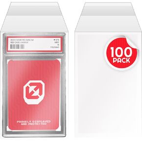 EVORETRO PSA Graded Resealable Sleeves - Premium Acid-Free Card Protection, Archival-Safe, Crystal Clear, Dustproof, Scratch Resistant - 100 Pack for Collectors