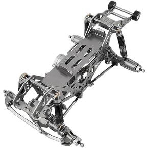 1:18 Metal Upgrade Chassis Frame with Axles Gearbox for RC LOSI Mini LMT 1/18 Digger Monster Truck Brushed RTR LOS01026 Metal Upgrade Parts (Silver)