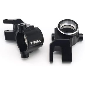 TREAL Aluminum 7075 Front Steering Blocks Knuckles (L&R) Compatible with 1/8 Sledge (Black)