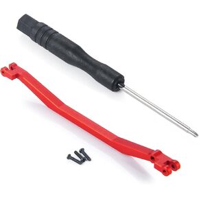 Aluminium Alloy RC Steering Links Rod Tie Linkage & Screwdriver Kit Compatible with Kyosho Mini Z 4x4 1/18 Scale Jimny 1/24 Scale Wrangler RC Car Replacement Upgrade Parts Red