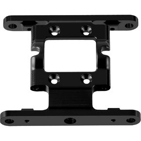 QUE-T Aluminum Alloy Transmission Mount Frame Chassis Base Plate for 1:18 FMS LC80 FCX18 FCX24 RC Crawler (Black)
