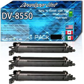 Compatible for Kyocera DV-8550 Replacement Developer Unit Used with TASKalfa 4053ci 5002i 5003i 5052ci 5053ci Printers, High Production Multiple Options (4-Pack BK/C/M/Y)