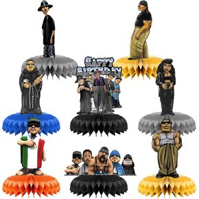 8 Pcs Homies Honeycomb Centerpieces, Double Sided Table Decorations, Photo Booth Props for Kids Birthday Party Supplies