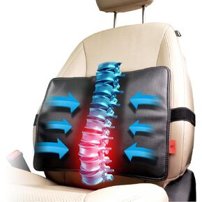 AJUVIA Back Vitalizer Lumbar Support Pillow, 3-Second Pain Relief, Premium Ergonomic Back Support for Office Chairs and Car Seats, Enhances Sitting Posture
