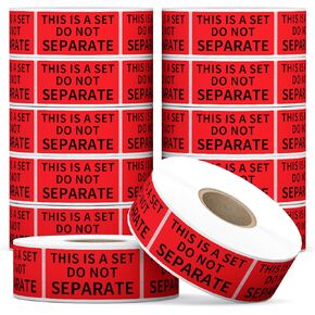 12 Rolls 1" x 2" This is a Set Do Not Separate Labels, Fluorescent Red Packing Labels Stickers for Shipping Bundle Sets and Multi-Pack Products