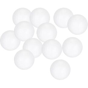 MECCANIXITY White Foam Balls Round 1.25 Inch Model Polystyrene Spheres Craft Balls for Art Craft Household Projects and Party Decoration 60Pcs