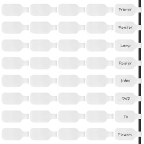 40 Pcs Reusable Cable Cord Wire Labels, Cable Labels Wire Tags Easy Write-On Cables Markers with Hook Loop Closure, Tear-Resistant Nylon Cables Tags for Organizing Electronics, Home, Office (White)​