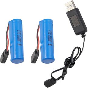 2 Rechargeable Li-Po Batteries for TR11 TR10 Remote Control Boat with USB Charging Cable