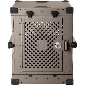 Impact Collapsible Dog Crate - Foldable Hard Crate for Extra Large Dogs - Heavy Duty Travel Kennel with Powder-Coated Aluminum - Quick Setup for Indoor & Outdoor (Gray, 40"+ (40.5" L x 27.5"W x 34" H)