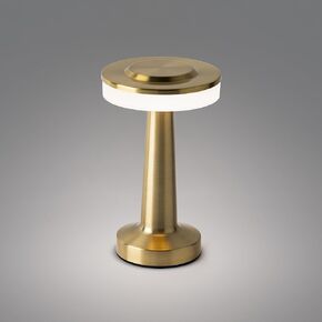 Radiance LED Cordless USB-C Re-Chargeable Desk Lamp, 5200mAh Battery Operated with 3 Color Temperature 2700K-3000K-3500K and Fingertip Touch On/Off Plus Dimming in Satin Brass