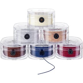 PH PandaHall 6 Colors 0.8mm Beading Thread Nylon Beading String Cord 328 Yards Chinese Knotting Cord Non-Elastic Thread Cord with Organizing Case for Bracelets Beading Seed Bead Jewelry Making