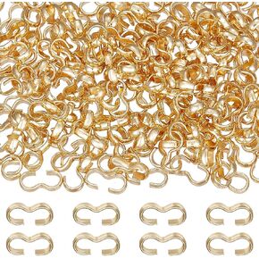 Beebeecraft 1 Box 200Pcs Number 3 Shaped Clasps 18K Gold Plated Brass 8 Shape Chain Quick Link Connectors Charm Knot Chain Clasp for Bracelet Necklace Jewelry Making