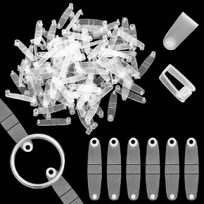 100PCS Plastic Keychain Clips, Clear Acrylic Keychain Connector Snap Tabs Clear Keychains Clips for Office Credit Card Craft Jewelry Making (Transparent Color)