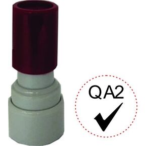 Pre-Inked Small Round Stamp. 7/16" in Diameter. Inspection, Initial, Loyalty Card Stamp