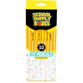School Supply Boxes | 10 ct. Wooden Pencil Pack | 24 Packs | Pre-Sharpened No. 2 Wooden Pencils | 240 Total Pencils
