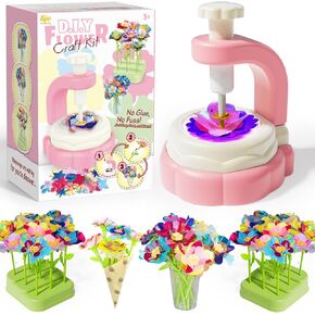 Kraxify DIY Flowers Bouquet Craft Kits for Kids Ages 4-8, No Glue Easy Fabric Flower Making Kit, Art & Craft Supplies Toys for Girl 4 5 6 7 Years Old, Birthday Gifts for 4 5 6 7 Year Old Girl