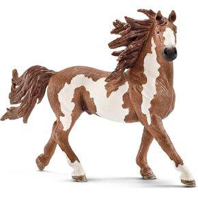 Schleich Farm World, Realistic Animal Toys for Boys and Girls, Pinto Stallion Spotted Horse Figurine, Ages 3+