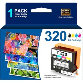 320 Ink Cartridge T320 Ink Compatible with PictureMate PM-400 Printer PM 400 Photo Printer (1Pack)