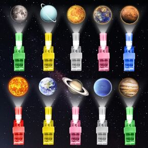 Capoda 30 Pack Finger Lights for Kids Space Themed Party Favors Birthday Decorations Space Goodie Bags Stuffers Glow in The Dark LED Light up Finger Flashlights Toy Gift Bulk Prize Supplies (Planet)