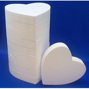 10 PC EPS Styrofoam Hearts 10" or 12" X 2" (10")