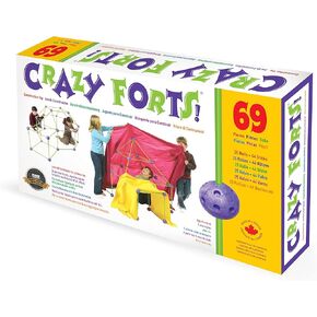 مجموعة Everest Mega - 108pc Rod & Ball Fort Building ، كرة خفيفة إضافية ، داخلية خارجية ، إنشاء هياكل خيمة اللعب ، لعبة الأطفال ، تتراوح أعمارهم بين 5+