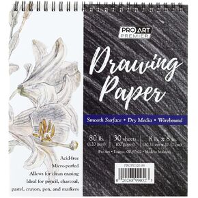 Pro Art Premium Drawing Paper Pad 8"x8" 30 Sheets, 80#, Wire, Sketch Book, Sketchbook, Drawing Pad, Sketch Pad, Paper, Art Book, Paper, Sketchbook for