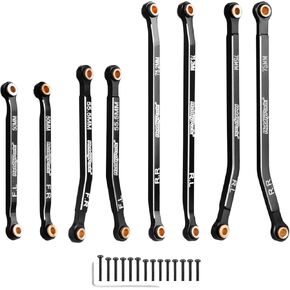 HobbyPark High Clearance Links Set Aluminum Chassis Link for Traxxas TRX4M High Trail K10 F150 Upgrades 1/18 RC Crawler Parts (Black)