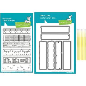 Lawn Fawn Stamp Set Bundle - Simply Celebrate Hangouts Stamp Set Photopolymer Clear Stamps with Coordinating Custom Craft Die Cuts with Trebbies Detail Sticks
