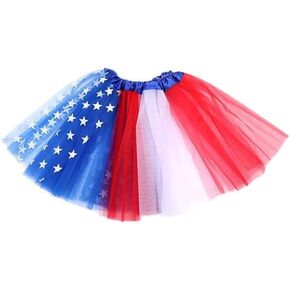 Kids Tutu Skirt American Flag Tutu Dance Dress American Flag Style Independence Day Costume for Stage Show Multi