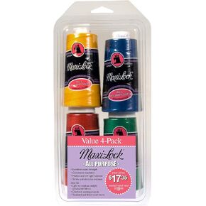 American & Efird Maxi-Lock All Purpose Value Pack - 4/Pkg - Bright Colors - Polyester Thread - 3000 Yards