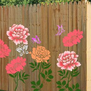 7Pcs Wall Stencils Large Floral Stencils Ffor Painting, 12 Inch Painting Floral Stencil Decor on Wall Wood Floor Canvas Paper Furniture Reusable in Saudi Arabia