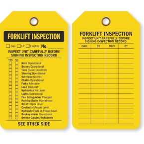 SmartSign 2 Sided Forklift Inspection Tag | 3.375" x 5.875" Plastic, Pack of 100, Made in USA