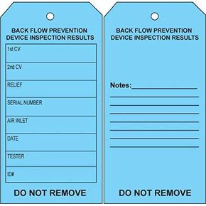 Tags 4 Less Custom Backflow Preventer Inspection Tags – 2 5/8" x 5 1/4" Maintenance Record Label for Backflow Test, Waterproof Heavy Duty Vinyl Plastic for Record-Keeping (Pack of 100)